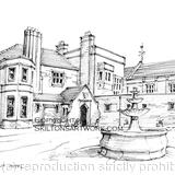 The mount Hotel Wolverhampton as a signed  print on a4 watercolour paper. Unmounted.
