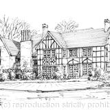 Brinsop Court Nr. Hereford wedding venue Signed a4 print on watercolour paper, unmounted.