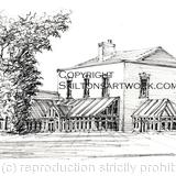 Wroxeter Hotel Pen and pencil drawing, printed as a .signed  print on a4 watercolour paper. Unmounted.