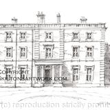 Netley Hall Dorrington Nr. Shrewsbury wedding venue printed a signed  print on a4 watercolour paper. Unmounted.