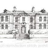 Edes House Chichester west Sussex as a signed  print on a4 watercolour paper. Unmounted.