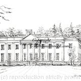 Himley Hall Staffordshire Wedding and event venue signed  print on a4 watercolour paper. Unmounted.