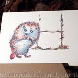 Skillipig collection card 'The rugby player'. One of my collection of fun hedgehog pictures. Supplied with a recycled brown envelope.