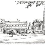 Stanbrook Abbey Hotel pen drawing as a signed  print on a4 watercolour paper. Unmounted.
