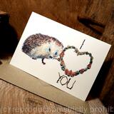 39.  I ( heart ) you) This is a 6 by 4 greeting card with brown recycled envelope.