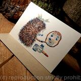 41 The MIRROR. Skillipigs  card. 6 by 4 greeting card with brown recycled envelope.