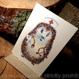  52 The Nurse Skillipig . These are 6 by 4 inch greeting cards with brown recycled envelope.