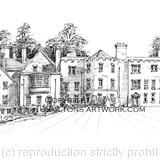 Henley Hall Ludlow drawing greeting card 6 by 4 inches.
