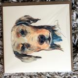 Doberman portrait as 6 by 6 card with recycled brown envelope. Signed prints available in a 7 by 9 inch mount on request.
