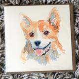 Corgi portrait card 6 by 6 inches with recycled brown envelope. Signed prints availableon request.