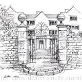 Eyam Hall wedding venue. signed  print on a4 watercolour paper. Unmounted.