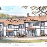 The Limes Country Lodge Hotel ( coloured) as a signed  print on a4 watercolour paper. Unmounted.