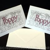 Dog name card pair ( POPPY) ( any name available) one with thanks from and the other with no message, just the name. They can both have what you like