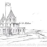John O Groats pencil drawing, printed as a 6 by 4 inch card Prints available which can be bespoke with dates etc for those who go from here to Lands End