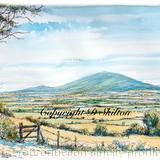 The Wrekin from Lyth Hill nr Shrewsbury signed Print on A4 watercolour paper unmounted.