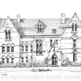 Ettington chase hotel wedding venue signed  print on a4 watercolour paper. Unmounted.