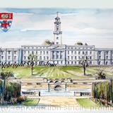 Nottingham University Trent buildings Signed a4 print on watercolour paper, unmounted.