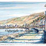 Tenerife Playa de las Americas beach signed print on A4 watercolour paper, unmounted
