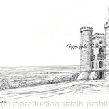 Broadway Tower Worcestershire Cotswolds Signed a4 print on watercolour paper, unmounted.