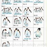 penguin card images Catalogue. Let us know image number  when you purchase by PayPal. Bespoke ice writing available.