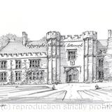 Leez Priory Essex pen and pencil drawing. signed  print on a4 watercolour paper. Unmounted. Greeting cards available.
