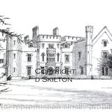 Rowton Castle Nr. Shrewsbury pen drawing as A4 print ( approx) on watercolour paper unmounted.