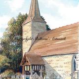 Nash church St John The Baptist. Nr Burford and Clee Hill Shropshire. Signed A4 print unmounted.