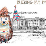 Buckingham palace London with 'Skillipig' Guard