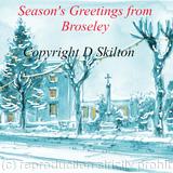 Broseley Christmas card 6 by 4 card with white envelope. Also on sale at Evermore in Broseley high street.