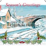 Areley station SVR in the snow. SEASONS GREETINGS Christmas card. 6 by 4 inches with white envelope.