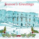 Shrewsbury castle Christmas card. 6 by 4 inch card with envelope. The seasons greetings can be personalised, contact for details.