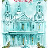 St Pauls Christmas card SEASONS GREETINGS, 6 by 4 inch white card with white envelope. Other greetings available on request.