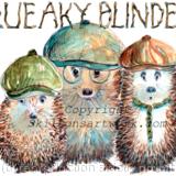 321 Squeaky Blinders .... Skillipigs card design 6 by 4 inch card with brown recycled envelope. 