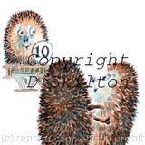 288 Prickly Come Dancing HAPPY BIRTHDAY . Greeting card 6 by 4 inches ivory with brown recycled envelope.