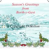Borth y Gest  in snow as a 6 by 4 inch Christmas card.  This card can be personalised, please contact.