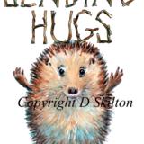 322 Sending Hugs. Skillipig card 6 by 4 with recycled brown envelope.