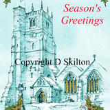Oswestry Church St Oswald's as a Christmas 6 by 4 inch Christmas card. 