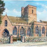 Shifnal St Andrews church A4 signed print 
