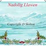 Snowdon in snow 'Nadolig Llawen' as a Christmas card. 6 by 4 inch white card with envelope. English version available.