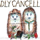 Sadly Cancelled. WEDDING cancellation card. Sadly postponed also available. 6 by 4 inch ivory card with brown recycled envelopes.