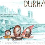 Durham with the Skillipigs boating in the mist. 6 by 4 inch greeting card with brown recycled envelope.