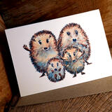 7 skillipig family greeting card ( no words) 6 by 4 card with brown recycled envelope. 