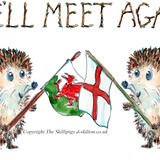 638 WE'LL MEET AGAIN English and welsh flags. Greeting card 6 by 4 inches with brown envelope.
