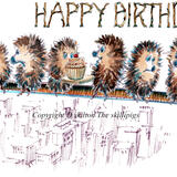 641 New York HAPPY BIRTHDAY. Skillipig greeting card 6 by 4 inches with brown recycled envelope.