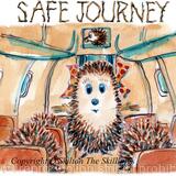 645 SAFE JOURNEY skillipig cabin crew. 6 by 4 greeting card with brown recycled envelope.
