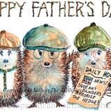 610 HAPPY FATHERS DAY squeaky blinders. Skillipigs greeting card 6 by 4 inches with brown recycled envelope.