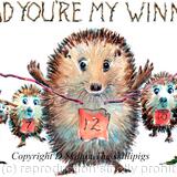 607 DAD YOU'RE MY WINNER runners. Skillipig greeting card 6 by 4 inches with brown recycled envelope.