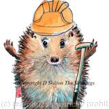 646 HAPPY BIRTHDAY construction worker Skillipig card.