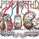598 HAPPY BIRTHDAY May pole dancers. Skillipig Greeting card.