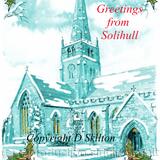 Solihull St Alphage church Christmas ivory card 6 by 4 inches with brown recycled envelope  envelope. Pack of 5 cards.